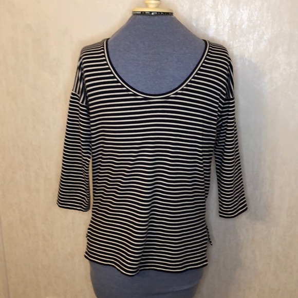 LOFT Ballet top Navy and white stripe - Picture 2 of 5